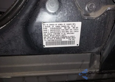 2004 Acura Mdx from USA, damaged, VIN 2HNYD18974H534236